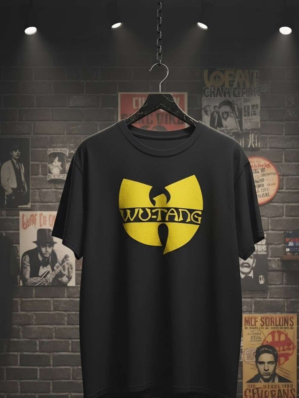 Wu-Tang Clan Black Tee with Yellow Logo XL